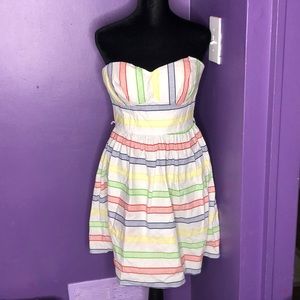 Multicolor striped sleeveless mini dress